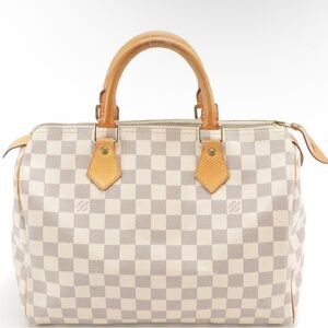 Louis Vuitton Speedy 30 Handbag in Damier Azur Coated Canvas